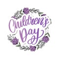 Children's day vector background. Happy Children's Day title. Happy Children's Day inscription