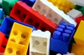 Children`s designer Lego blocks large bright colors Royalty Free Stock Photo