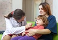 Children's doctor examining 2 years baby