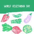 Childrens drawing. World Vegan Day