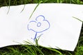Children's drawing a flower