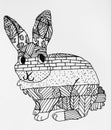 Children's drawing hare rapidograph Royalty Free Stock Photo