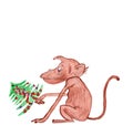 Children's drawing . The monkey - the symbol of the year.
