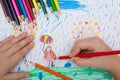 Children`s drawing pencils. Royalty Free Stock Photo