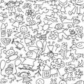 Children's drawing - seamless pattern