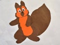 Children's drawing squirrel