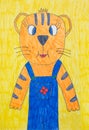 Children's drawing of tiger