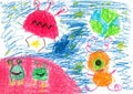 Children's drawings Royalty Free Stock Photo