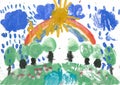 Children's drawings Royalty Free Stock Photo