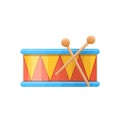 Children s drums, musical instrument. Children percussion musical instrument for holidays.