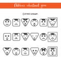 Children`s educational game - Faces - Answer Royalty Free Stock Photo