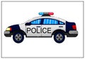 Illustration. baby picture. police car with a signal.