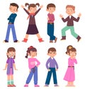 Children s emotions joyful and sad crying and laughing - boys and girls, cartoon style