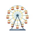 Children`s Entertainment Playground, Recreation Park. Funfair With Ferris Wheel.