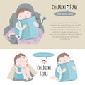 Children's fears. Vector illustration.