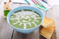 Children`s food - spinach cream soup