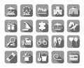 Children`s games and entertainment, icons, gray, vector.