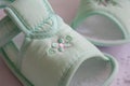 Children`s green shoes