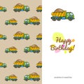 Children's greeting card colorful truck