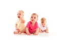Children`s grief of the three babies Royalty Free Stock Photo
