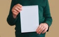 Children`s hands hold an empty white envelope Royalty Free Stock Photo