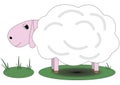 Pretty pink sheep standing on grass Royalty Free Stock Photo