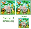 Children`s illustration Visual puzzle: find ten differences with Royalty Free Stock Photo