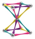 Children`s magnetic toy in the form of a hourglass, inverted pyramid, 3D rendering.