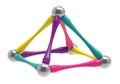 Children`s magnetic toy in the form of a piramid, 3D rendering.