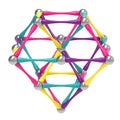 Children`s magnetic toy in the form of a hourglass, inverted pyramid, 3D rendering.