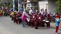 Children`s marching band, one of the lessons to foster a spirit of togetherness in teams Royalty Free Stock Photo