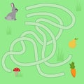 Children`s maze with animals. Sweetheart Vector Illustration