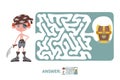 Children`s maze with pirate and treasure. Puzzle game for kids, vector labyrinth illustration. Royalty Free Stock Photo