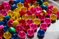 Children`s mosaic. background of multi-colored children`s mosaic. small plastic details of children`s mosaic. Royalty Free Stock Photo