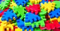 Children`s multicolor plastic designer. Puzzle