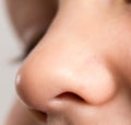 Children`s nose. macro