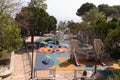 Children`s outdoor play and activity area with slides and swings Mijas Pueblo, Spain