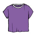 Purple sketch T-shirts. t-shirt illustration. children`s outline drawing clothes