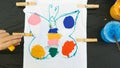 Children`s Painting of Butterfly