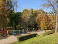 Children`s Park located in Arad - Romania, on Mures river cliff Royalty Free Stock Photo