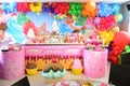 children\'s party decoration ice cream chocolate cakes and sweets machimelo Royalty Free Stock Photo