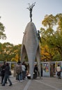 Children`s Peace Monument in the Hiroshima Peace Memorial Park.  Hiroshima. Japan Royalty Free Stock Photo