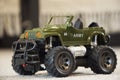 Children`s plastic car. Army jeep. SUV Royalty Free Stock Photo