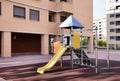 Children`s play area with floors behind