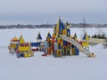 Children`s playground fairytale castle Royalty Free Stock Photo