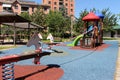 The children`s playground in Italy closed due to Coronavirus virus