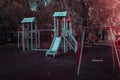 Children`s playground for outdoor games on an autumn day Royalty Free Stock Photo