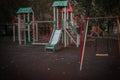 Children`s playground for outdoor games on an autumn day Royalty Free Stock Photo