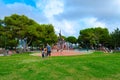 Children`s playground in park on Roman hill parc de la Colline du Chateau in Nice, France