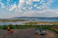 Children`s Playground on the river Bank 2 Royalty Free Stock Photo